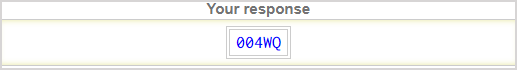 A message is shown under Your response containing the Document Code that was generated for the student.